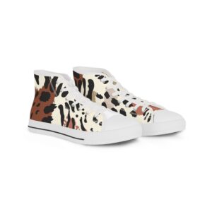 High Top Sneakers — Neutral Abstract Leopard Print
